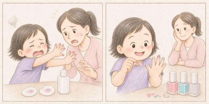 떼쓰는 아이와 스티커처럼 편하게 떼어내는 아이 2컷